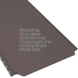 Felsplaat PD-510-S in RAL 8017 Chocoladebruin met ingebedde productgegevens