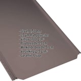 Staande felsplaat PD-510-S Vlak in RAL 8017 Chocoladebruin, 0,50 mm, met ingebedde productgegevens