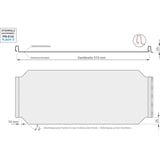 Technische tekening van de Stehfalzblech PD-510-S Vlak met werkende breedte 510 mm en profielhoogte 25 mm