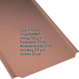 Staande felsplaat PD-510-S Vlak Terracotta, 0,50 mm, PURMAT® coating, met productgegevens
