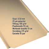 Felsdakpaneel PD-510-S vlak zandgeel (RAL 1002) met productgegevens