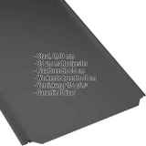 Felsplaat PD-510-S Vlak Gitzwart, 0,50 mm staal, met ingebedde technische gegevens
