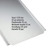 Staande felsplaat PD-510-S Vlak in Lichtgrijs, 0,50 mm, met ingebedde productgegevens