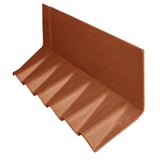 Vezelcement windveer Terracotta, hoofdaanzicht met gegolfde onderzijde en rechte zijwand