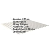 Golfplaat 18/1064 | Dak | Anti-Drup 1000 g/m² | Aluminium 0,70 mm | 25 µm Polyester | 9006 - Zilver-Metallic