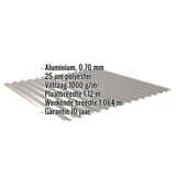 Golfplaat 18/1064 | Dak | Anti-Drup 1000 g/m² | Aluminium 0,70 mm | 25 µm Polyester | 9007 - Grijs aluminiumkleurig
