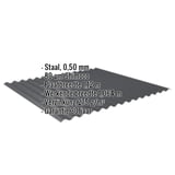 Golfplaat 18/1064, Antracietgrijs RAL 7016, 0,50 mm staal, met ingebedde specificaties