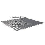 Golfplaat aluminium 0,70 mm antracietgrijs met ingebedde specificaties