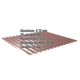 Golfplaat 18/1064 aluminium 0,70 mm roodbruin met ingebedde specificaties