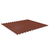 Golfplaat 18/1064 Terracotta, 0,50 mm staal, matpolyester gecoat, bovenaanzicht