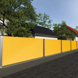 Privacyscherm van golfplaat PF25W in Koolzaadgeel, 0,50 mm staal, 25 µm polyestercoating