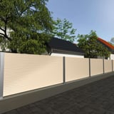 Golfplaat PF25W licht ivoorkleurig als schuttingbekleding buiten