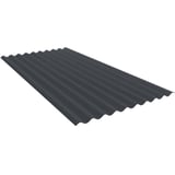 Golfplaat PF25W Grafietgrijs (RAL 7024) 0,50 mm, hoofdaanzicht schuin van boven