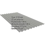 Golfplaat PF25W, grijs aluminiumkleurig, 0,50 mm staal, met ingebedde productdetails