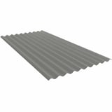 Golfplaat PF25W, grijs aluminiumkleurig, 0,50 mm staal, hoofdaanzicht schuin van boven