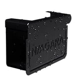 Dakgoot eindstuk links, staal Gitzwart RAL 9005 met waterdruppels en Niagara logo