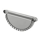 Rinnenendstuk van staal, zilver-metallic (RAL 9006) met 50 µm polyurethaan coating, onderzijde met ribbels