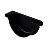 Rinnenendstuk van staal, gitzwart (RAL 9005) met 50 µm polyurethaan coating, zijaanzicht