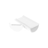 Compensatieverbinder PVC wit, hoofdaanzicht, halfronde vorm met vlakke bovenzijde