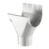Rinnenablauf van staal in zilver-metallic (RAL 9006) met polyurethaan coating, Niagara logo zichtbaar