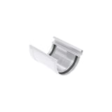 Dakgootverbinder van grijs PVC met zwarte rubberen afdichting, hoofdweergave