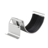 Dakgootverbinder van staal, zilver-metallic (RAL 9006) met zwarte rubberen afdichting, hoofdaanzicht