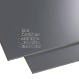 HPL plaat 6 mm Antracietgrijs met ingebedde specificaties voor dikte, lengte, breedte en garantie
