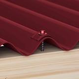 Kalot aluminium Wijnrood RAL 3005 met schroef gemonteerd op damwandplaat profiel 18/1064
