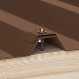 Kalot profiel 35/207 sepia bruin met schroef op houten onderconstructie, detail
