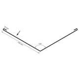 Technische tekening kilgoot met afmetingen 195 mm beenlengte, 15 mm opstaande rand en 120 graden hoek