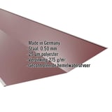 Kilgoot wijnrood RAL 3005 met ingebedde productgegevens over materiaal, dikte en coating