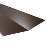 Kilgootplaat Sepiabruin RAL 8014, 0,50 mm staal, detail van de V-vorm