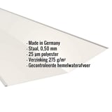 Kilgoot zuiverwit RAL 9010 van staal 0,50 mm, 25 µm polyestercoating, met ingebouwde kenmerken