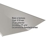Kilgoot uit staal, 0,50 mm, RAL9007, met ingebedde productgegevens