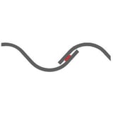 Technische tekening: doorsnede van twee overlappende profielplaten met rode afdichtingsband