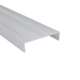 Klemdeksel voor DUO profiel, blank aluminium, bovenaanzicht schuin