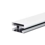 Klemdeksel wit op DUO profiel aluminium, doorsnede met zwarte afdichting