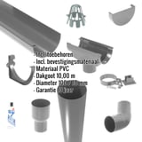Grafiet PVC dakgoten voordeelpakket met accessoires en ingebouwde specificaties