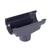Grafiet PVC gootuitloop van Plastmo, halfronde vorm