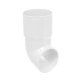 Witte PVC regenpijpbocht met mof, 90 graden hoek, glad oppervlak