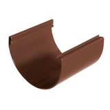 Bruin PVC dakgoot verbindingsstuk, halfronde vorm