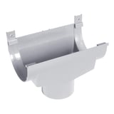 Grijs Plastmo PVC dakgoot afvoer met aansluiting voor regenpijp