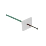 Witte PVC dakgootbeugel met lange bevestigingspen en schroef
