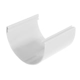 Witte PVC dakgoot verbindingsmof van Plastmo, halfronde vorm