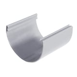 Grijs PVC goot eindstuk van Plastmo, halfronde vorm met twee profielribben