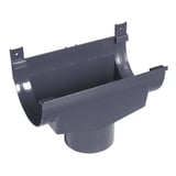 Grafiet PVC gootuitloop, detailaanzicht schuin van boven