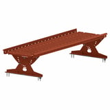 Weckman looprooster van 1,25 mm verzinkt staal, terracotta RAL 8004, met geperforeerd oppervlak en montagebeugels