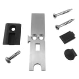 Meenemer set van blank aluminium met schroeven en zwarte rubberen onderdelen