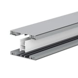Mendiger middenprofiel 10 mm Thermo/Classic, blank aluminium en wit kunststof, dwarsdoorsnede
