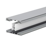 Mendiger middenprofiel 10 mm Thermo/Classic, blank aluminium en kunststof, schuin van boven, met witte inlage
